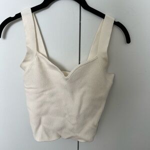 Abercrombie & Fitch Elegant Cream Ribbed Women's Top